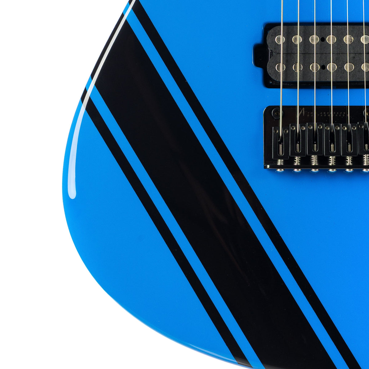 Tom Anderson Guitarworks Raven - Voodoo Blue with Black Racing Stripe