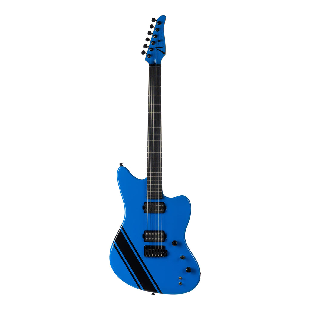 Tom Anderson Guitarworks Raven - Voodoo Blue with Black Racing Stripe