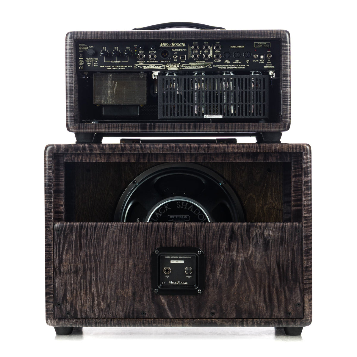 Mesa Boogie Mark 7 Head and 1x12 Open Back Cabinet Private Reserve Flame Maple - Charcoal Stain