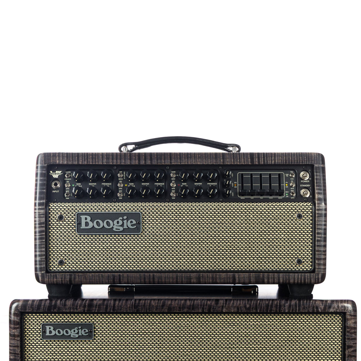 Mesa Boogie Mark 7 Head and 1x12 Open Back Cabinet Private Reserve Flame Maple - Charcoal Stain