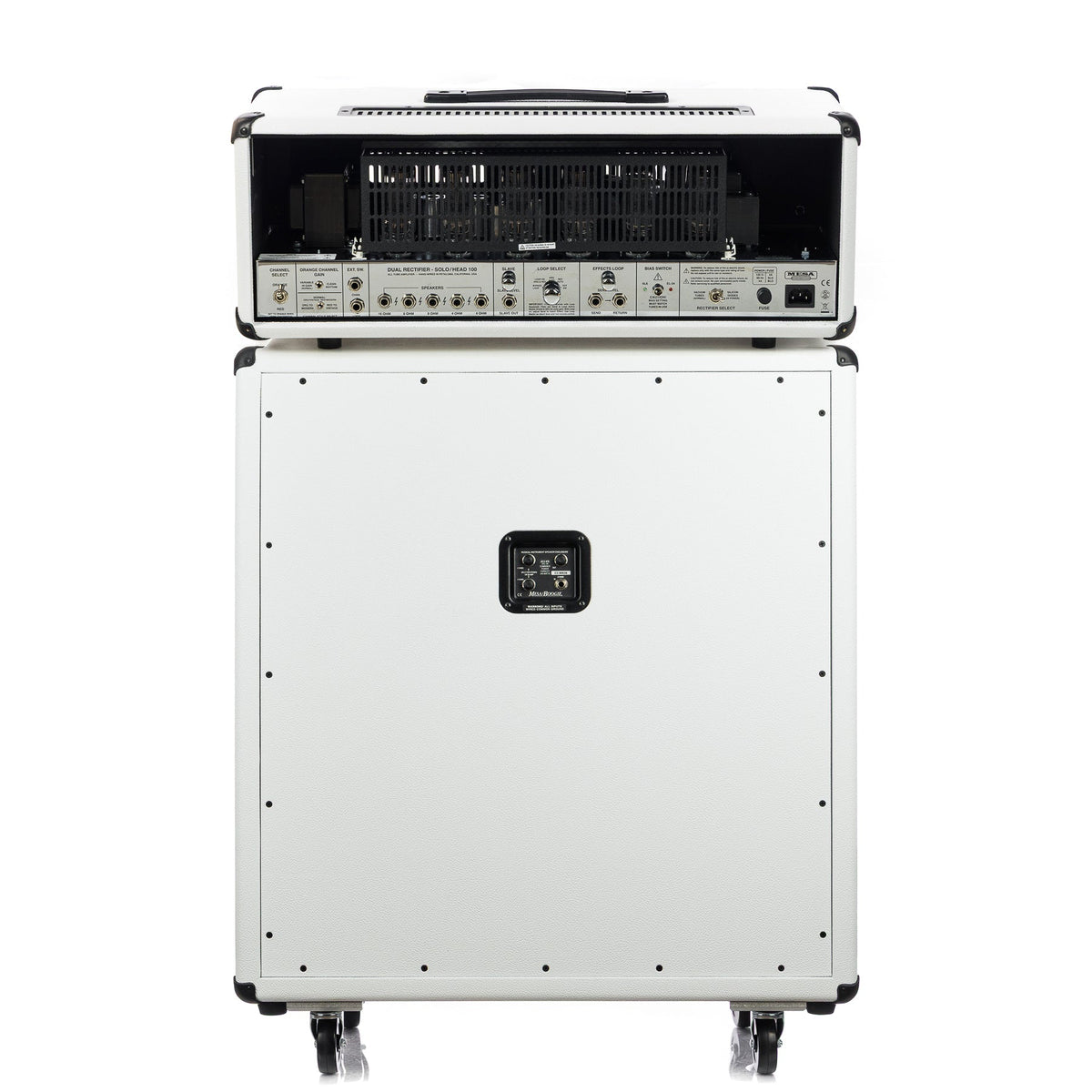Mesa/Boogie ’90s Dual Rectifier Head & 4x12 Rectifier Standard Straight Cabinet - Hot White Bronco / White Grille